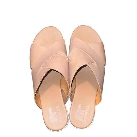 Sorel Women's Tan Slide Sandals Size 10 - Picture 1 of 6